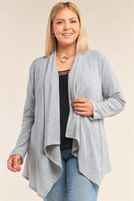 Load image into Gallery viewer, Long Sleeve Asymmetrical Pleated Collar Cardigan
