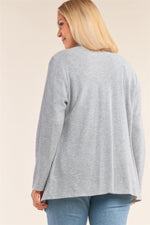 Load image into Gallery viewer, Long Sleeve Asymmetrical Pleated Collar Cardigan
