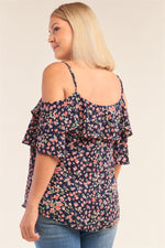 Load image into Gallery viewer, Floral Mini Sleeve Off Shoulder Flared Hem Top
