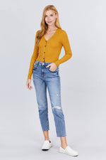 Load image into Gallery viewer, Long Sleeve V-neck Button Down Crop Cardigan
