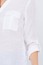 Load image into Gallery viewer, 3/4 Roll Up Sleeve With Pocket Woven Shirts
