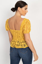 Load image into Gallery viewer, Sheer Lace Sweetheart Flounce Top
