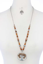 Load image into Gallery viewer, Oak Tree Pendant Beaded Necklace
