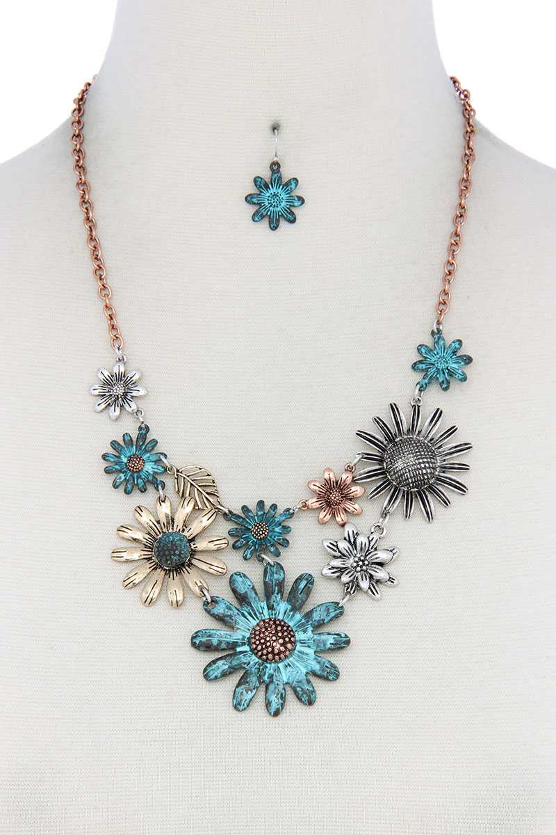 Multi Color Flower Necklace