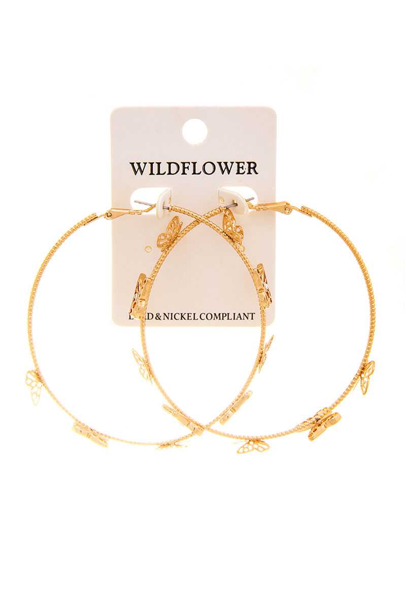 Fashion Trendy Multi Butterfly Hoop Earring