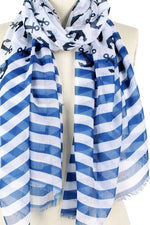 Load image into Gallery viewer, Fashion Anchor And Stripe Print Scarf
