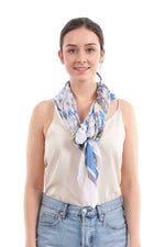 Load image into Gallery viewer, Fashion Small Floral And Stripe Pattern Silky Scarf
