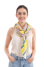 Load image into Gallery viewer, Fashion Small Floral And Stripe Pattern Silky Scarf
