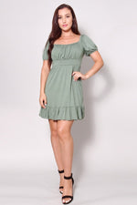 Load image into Gallery viewer, Puff Short Sleeve Tie Back Mini Dress
