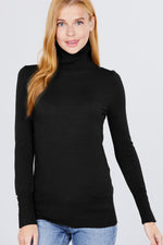 Load image into Gallery viewer, Long Sleeve with Metal Button Detail Turtle Neck Sweater
