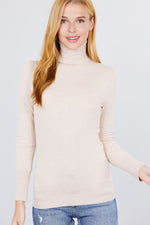 Load image into Gallery viewer, Long Sleeve with Metal Button Detail Turtle Neck Sweater
