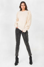 Load image into Gallery viewer, Round Neckline Puff Sleeve Sweater
