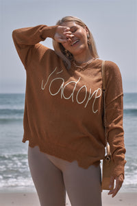 Plus Size "J'adore" Script Knit Relaxed Fit Sweater