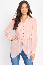 Load image into Gallery viewer, Flounce Hem Polka Dot Blouse
