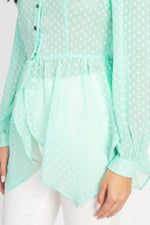 Load image into Gallery viewer, Flounce Hem Polka Dot Blouse
