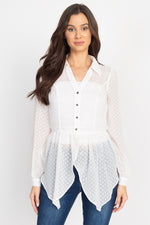 Load image into Gallery viewer, Flounce Hem Polka Dot Blouse
