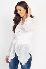 Load image into Gallery viewer, Flounce Hem Polka Dot Blouse
