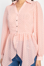 Load image into Gallery viewer, Flounce Hem Polka Dot Blouse
