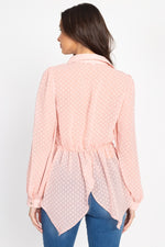 Load image into Gallery viewer, Flounce Hem Polka Dot Blouse
