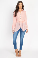 Load image into Gallery viewer, Flounce Hem Polka Dot Blouse
