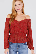 Load image into Gallery viewer, Off Shoulder Heart Neck Top
