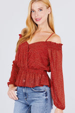 Load image into Gallery viewer, Off Shoulder Heart Neck Top
