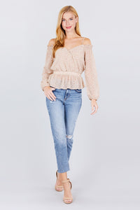 Off Shoulder Heart Neck Top