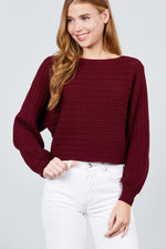 Load image into Gallery viewer, Dolman Sleeve Boat Neck Sweater
