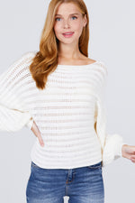 Load image into Gallery viewer, Dolman Sleeve Boat Neck Sweater
