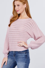 Load image into Gallery viewer, Dolman Sleeve Boat Neck Sweater
