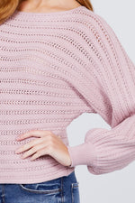 Load image into Gallery viewer, Dolman Sleeve Boat Neck Sweater
