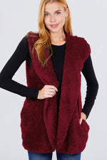 Load image into Gallery viewer, Faux Fur Fluffy Vest Hoodie
