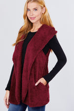 Load image into Gallery viewer, Faux Fur Fluffy Vest Hoodie
