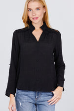 Load image into Gallery viewer, V-neck Button Down Woven Top
