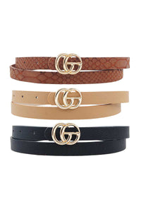 3 Pcs Fashion Skinny Casual Belt Set