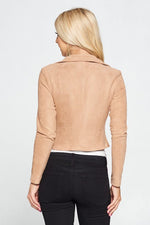 Load image into Gallery viewer, Faux Suede Moto Leather Jacket
