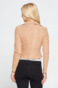 Faux Suede Moto Leather Jacket