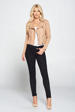 Load image into Gallery viewer, Faux Suede Moto Leather Jacket
