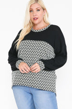 Load image into Gallery viewer, Drop Shoulder Long Sleeve Round Hem Top
