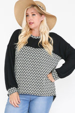 Load image into Gallery viewer, Drop Shoulder Long Sleeve Round Hem Top
