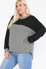 Load image into Gallery viewer, Drop Shoulder Long Sleeve Round Hem Top
