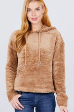 Load image into Gallery viewer, Faux Fur Fluffy Hoodie Top
