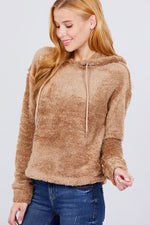 Load image into Gallery viewer, Faux Fur Fluffy Hoodie Top
