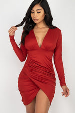 Load image into Gallery viewer, Ruched Wrap Bodycon Dress
