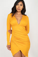 Load image into Gallery viewer, Ruched Wrap Bodycon Dress
