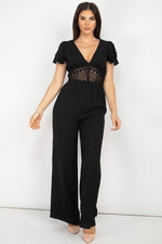 Load image into Gallery viewer, V-neck Lace Jumpsuit
