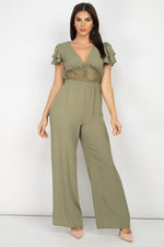 Load image into Gallery viewer, V-neck Lace Jumpsuit
