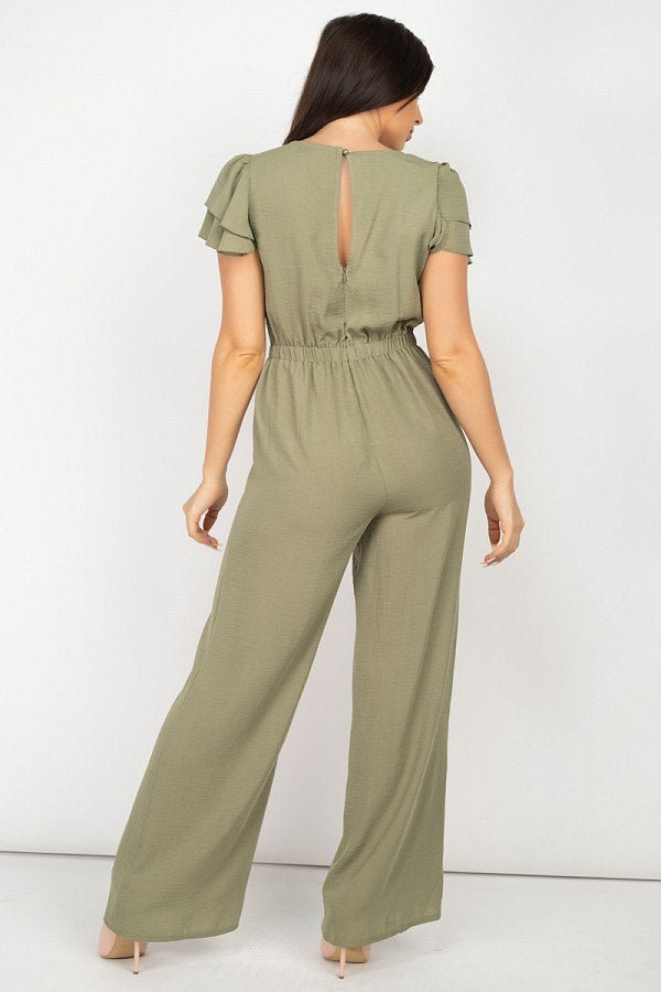 V-neck Lace Jumpsuit