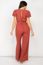 Load image into Gallery viewer, V-neck Lace Jumpsuit
