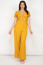 Load image into Gallery viewer, V-neck Lace Jumpsuit
